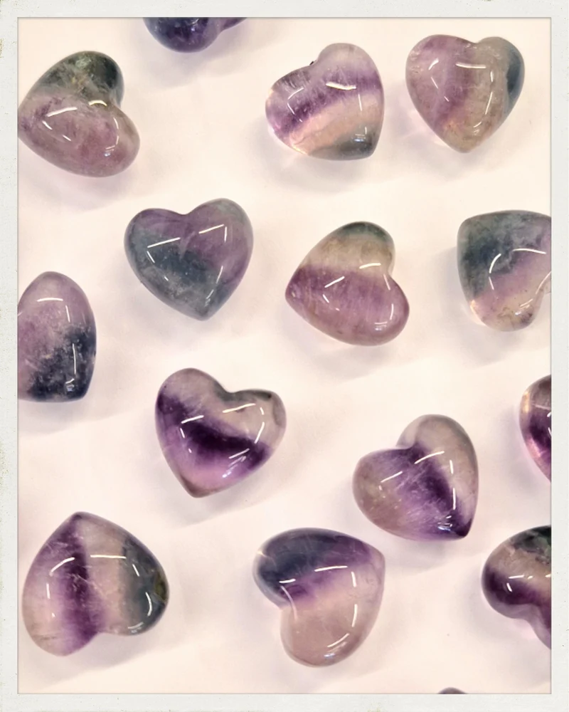 Corazón mini de fluorita