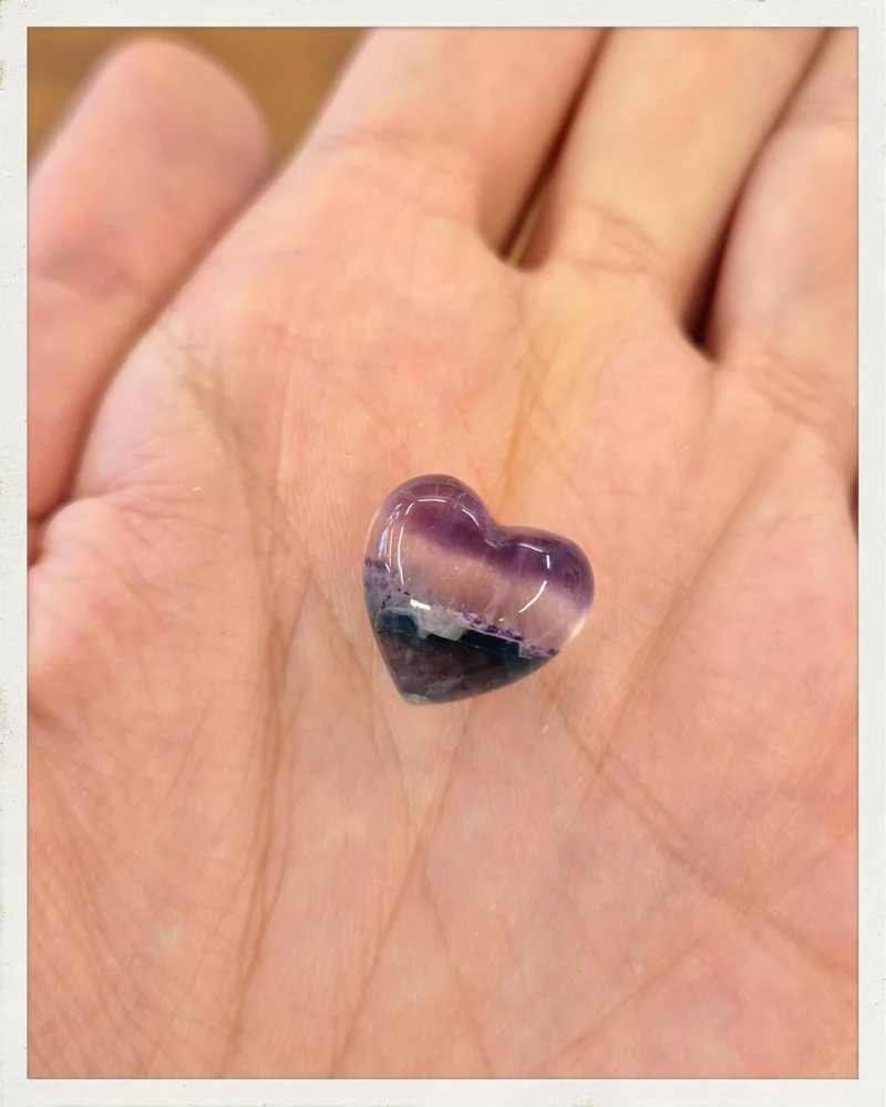 Corazón mini de fluorita