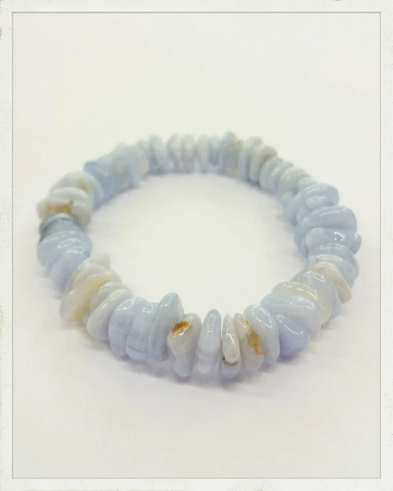 Pulsera de ágata de encaje azul