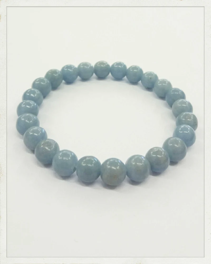 Pulsera de angelita (anhidrita) (Varios tamaños de cuenta disponibles)