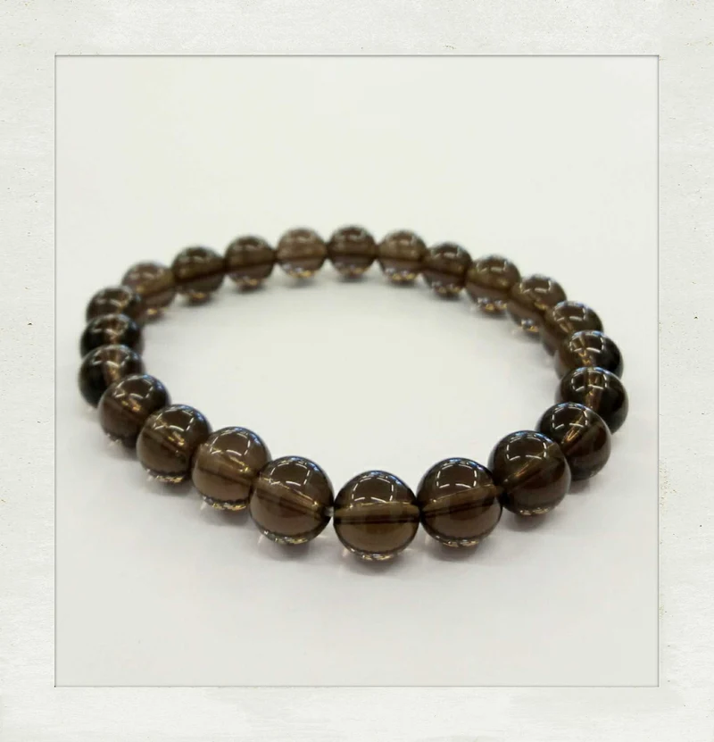 Pulsera de cuarzo ahumado (Bola 8 mm.) (EXCLUSIVO ONLINE)