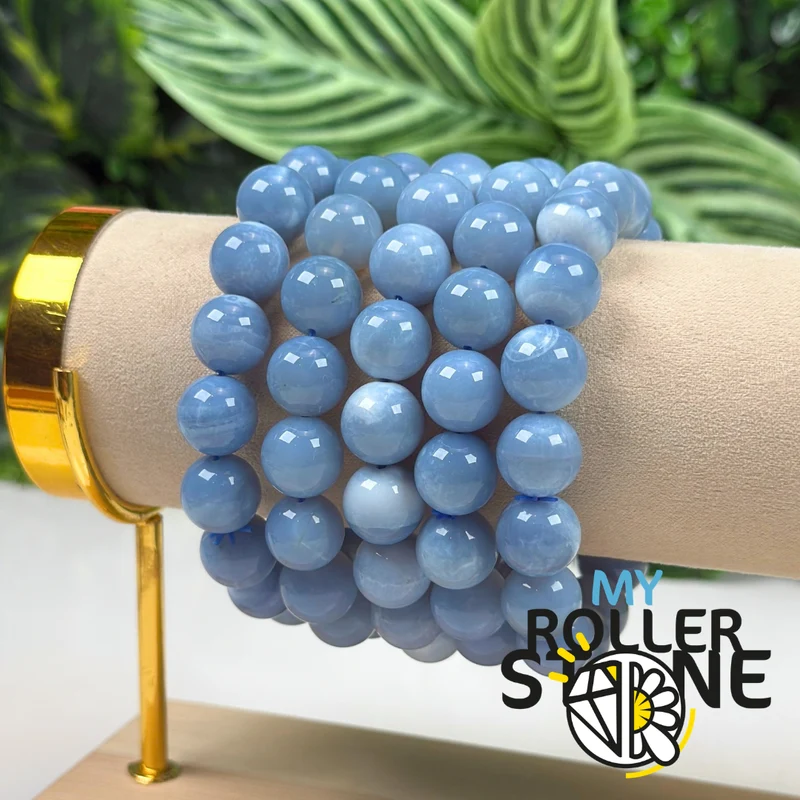 Pulsera de ópalo azul de Madagascar
