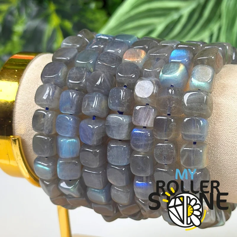 Pulsera de cubo de labradorita 5A