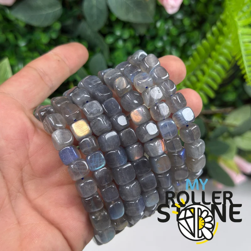 Pulsera de cubo de labradorita 5A