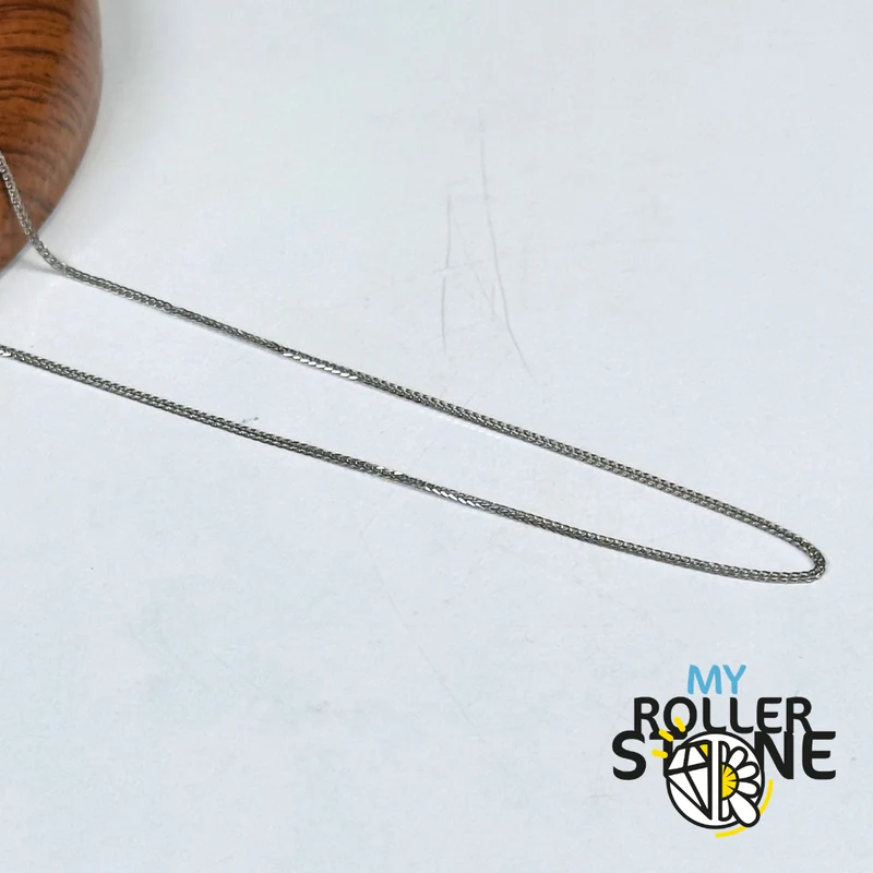 Cadena de espiga de plata de ley 925 rodiada de 45 cm