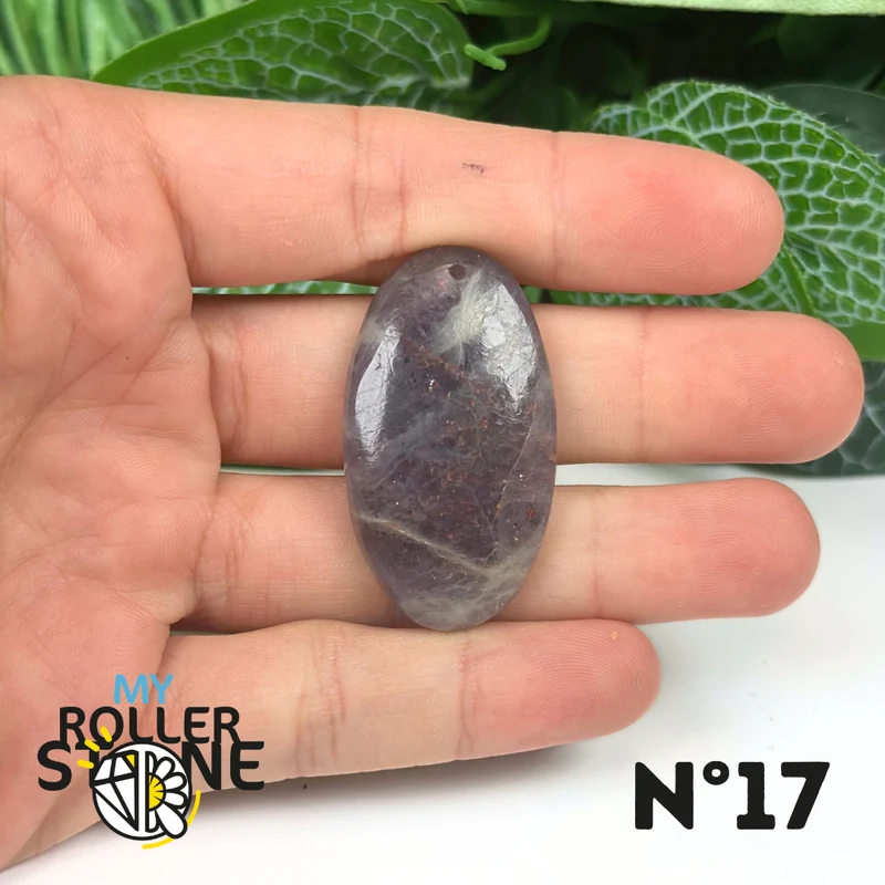 Colgante de iolita y piedra solar (perforado)