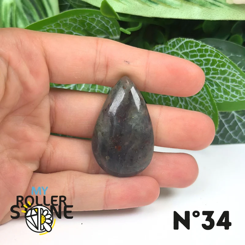 Colgante de iolita y piedra solar (perforado)