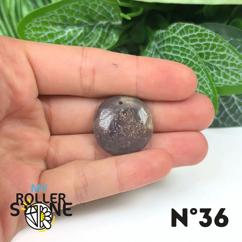 Colgante de iolita y piedra solar (perforado)
