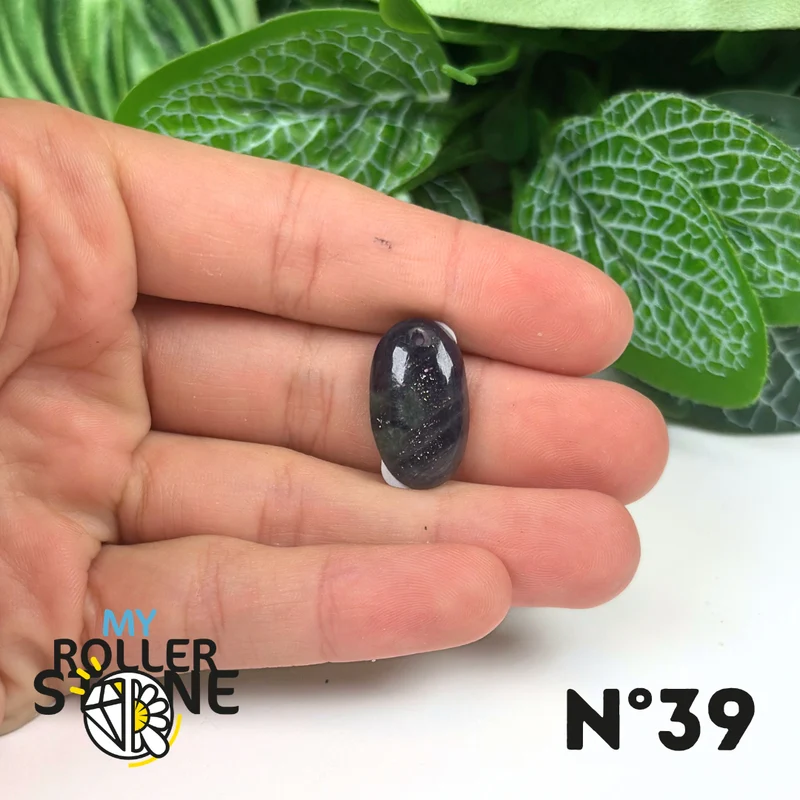 Colgante de iolita y piedra solar (perforado)