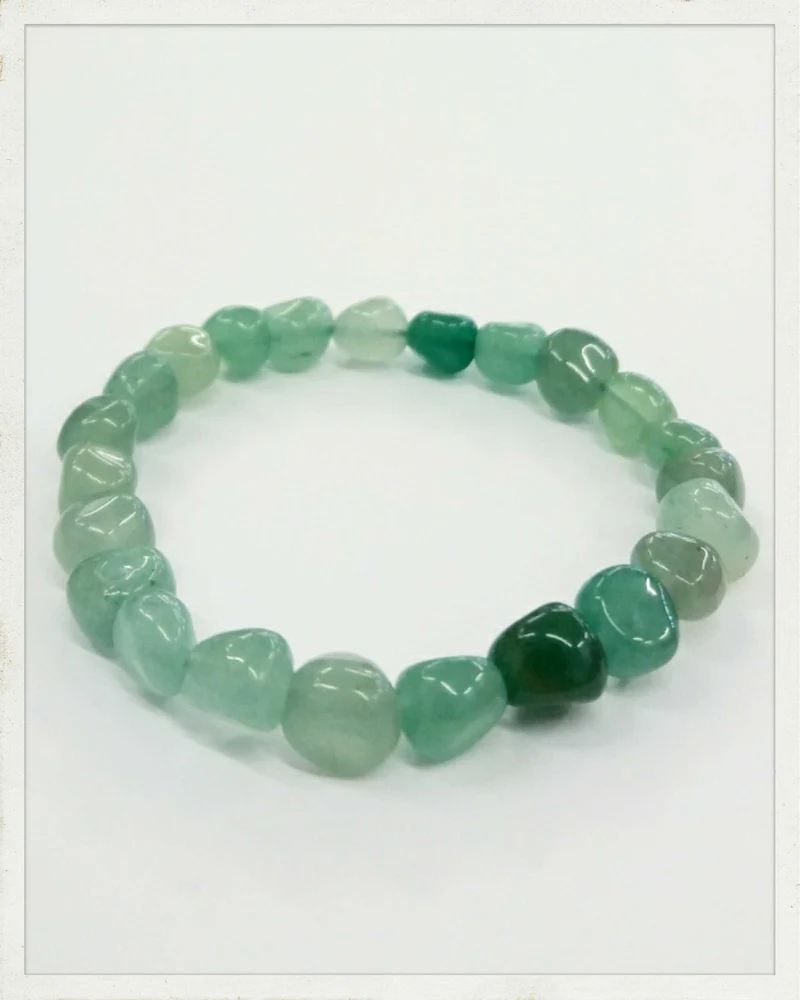 Pulsera de nuggets de aventurina verde