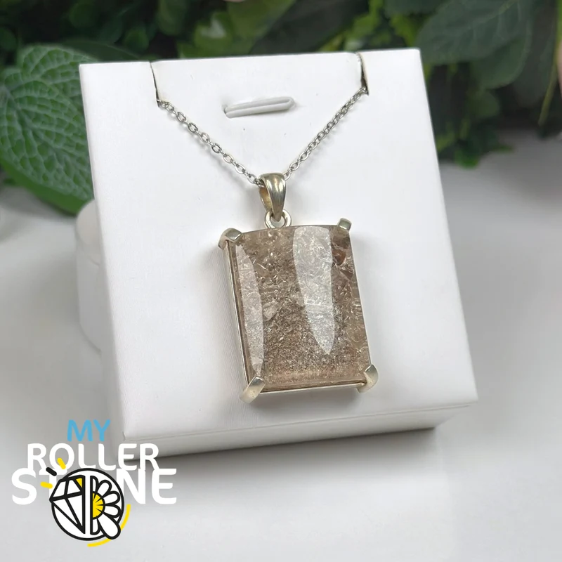 Colgante de lodolita de Brasil y plata 925 n.° 3
