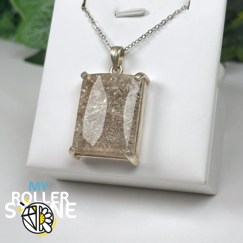 Colgante de lodolita de Brasil y plata 925 n.° 3
