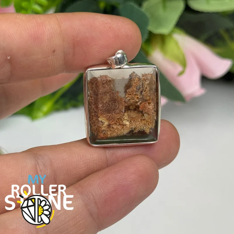 Colgante de lodolita de Brasil y plata 925 n.° 1