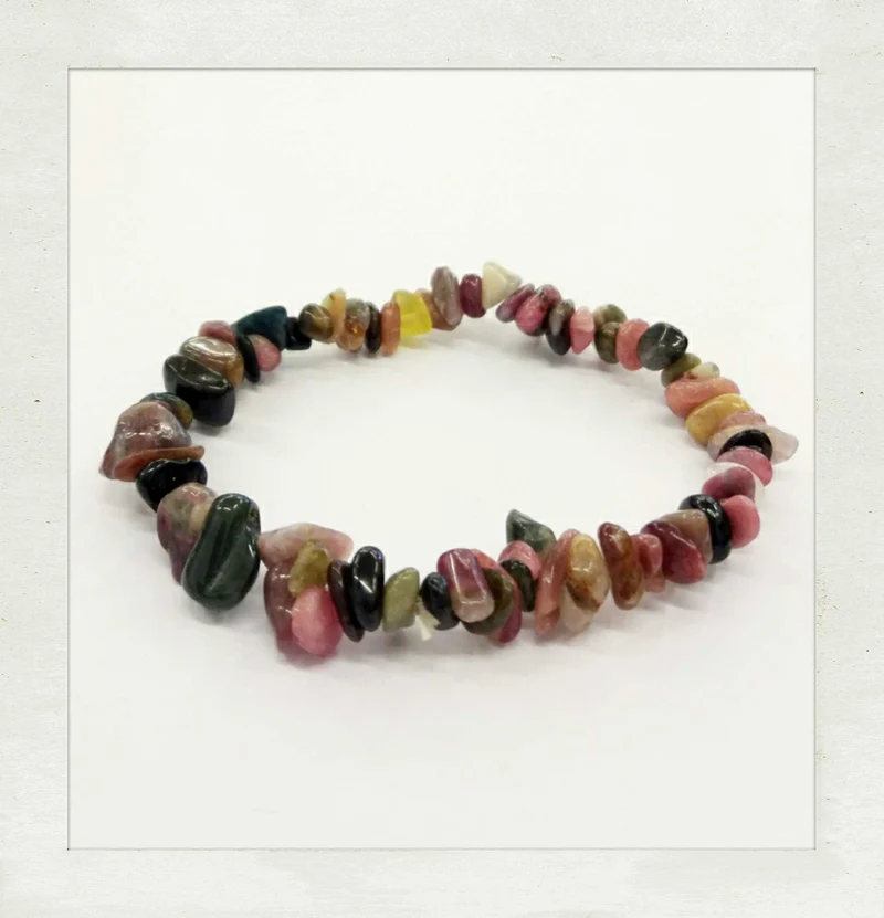 Pulsera de turmalina multicolor