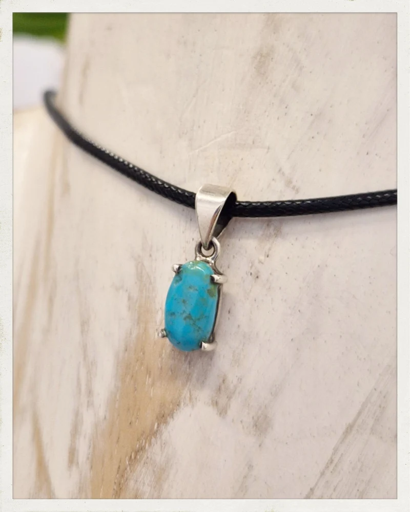 Colgante de turquesa mini y plata