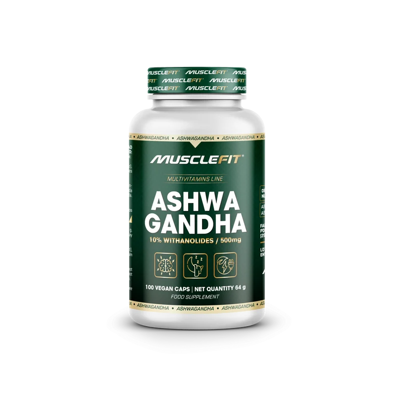 ASHWAGANDHA 100 cápsulas MUSCLEFIT - 10% de withanólidos