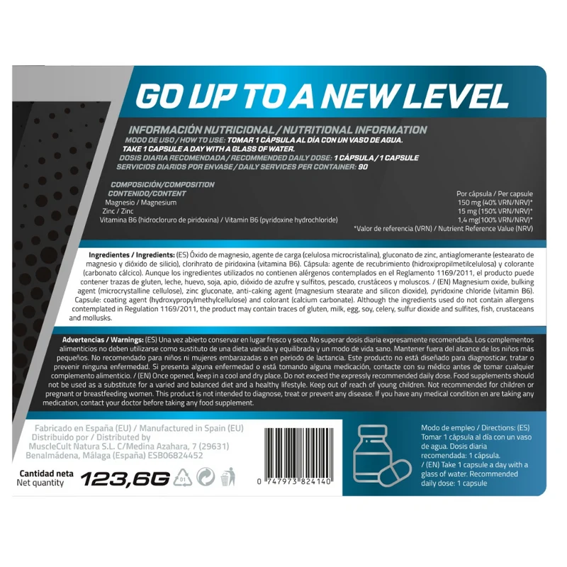 Power Blend - MuscleFit - 90 cápsulas - magnesio, zinc, B6