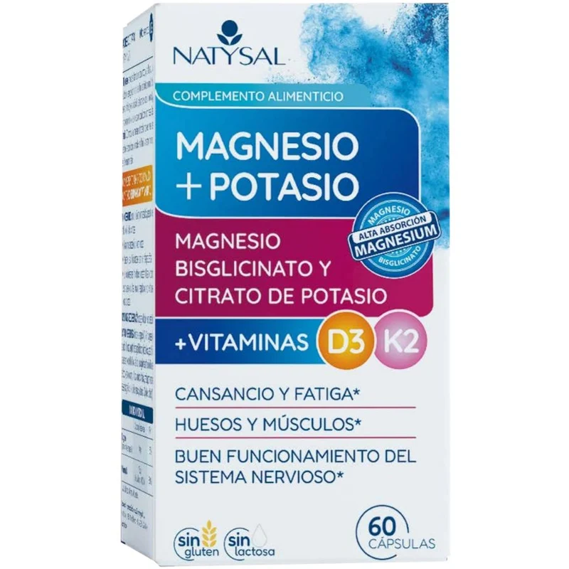 Magnesio + Potasio + D3 + K2 60 Cápsulas | Natysal