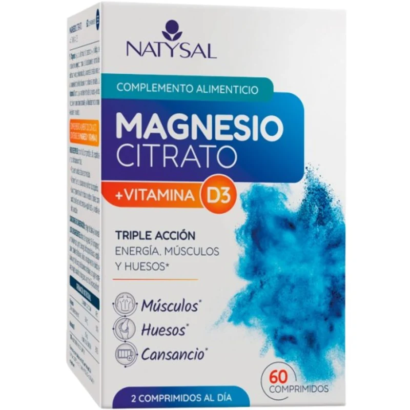 Magnesio Citrato + Vitamina D3 60 Comprimidos | Natysal