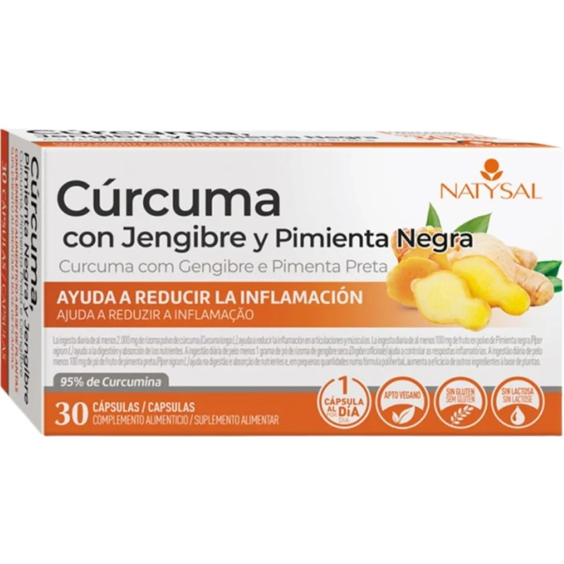 Cúrcuma + Jengibre + Pimienta Negra 30 Cápsulas | Natysal