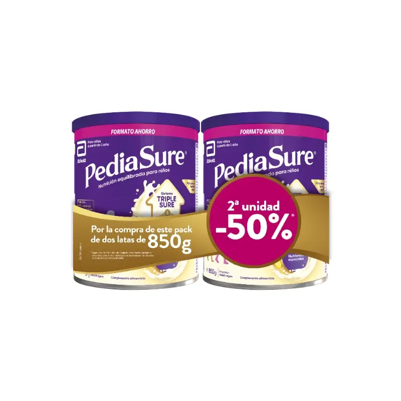 Pediasure Pack Pediasure Vainilla 850G + 850G, 2080 gramos