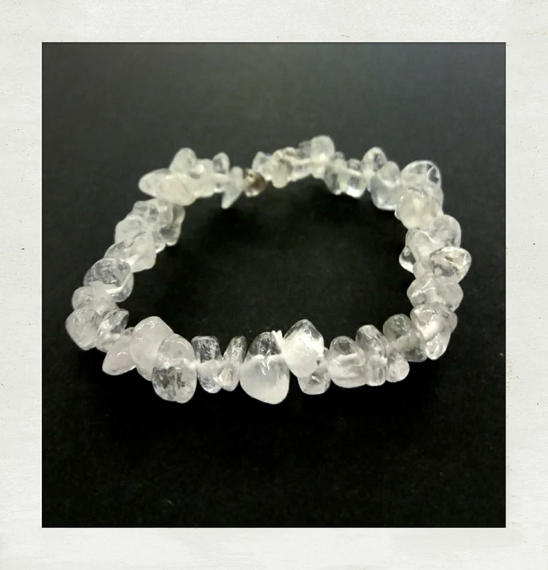 Pulsera de chips de cuarzo cristal de roca