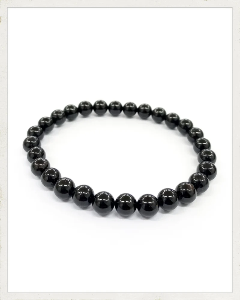 Pulsera de turmalina negra (Bola de 6 mm.)