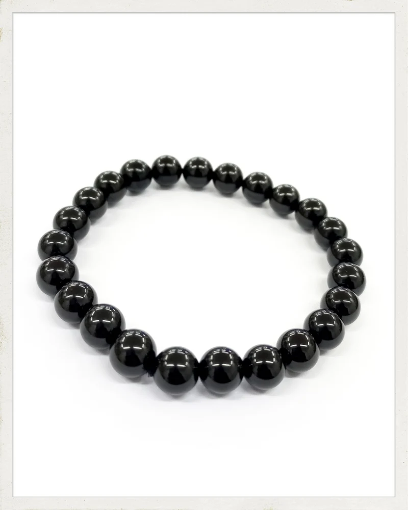 Pulsera de turmalina negra (Bola de 8 mm.)
