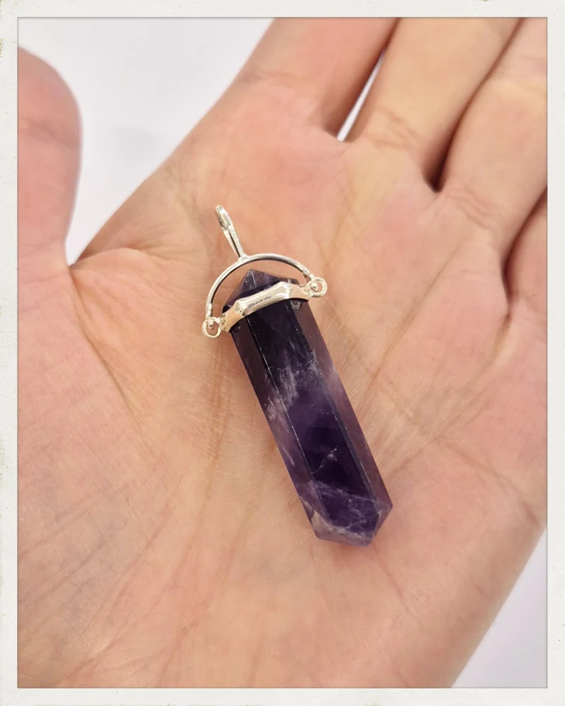 Colgante punta biterminada de amatista y plata