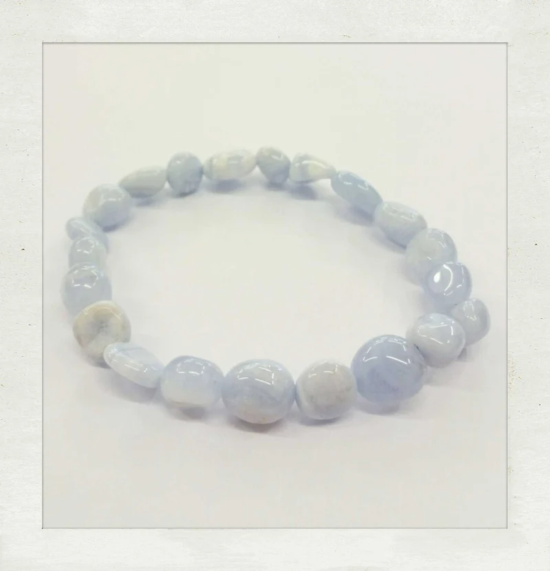Pulsera de ágata de encaje azul