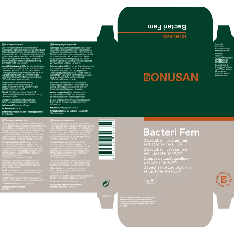 Bacteri Fem 10 Cápsulas | Bonusan