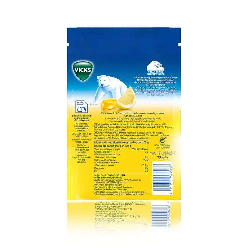 Vicks Caramelos Limón , 72 gr