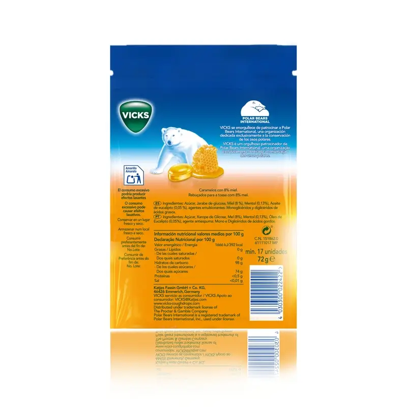 Vicks Caramelos Miel 72 gr