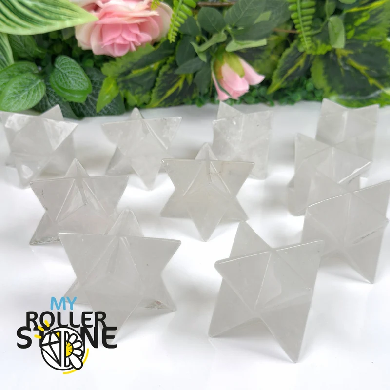 Merkaba de cristal de roca 6,5 ​​x 4,5 cm