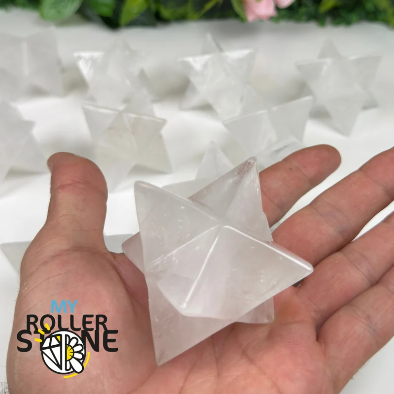 Merkaba de cristal de roca 6,5 ​​x 4,5 cm