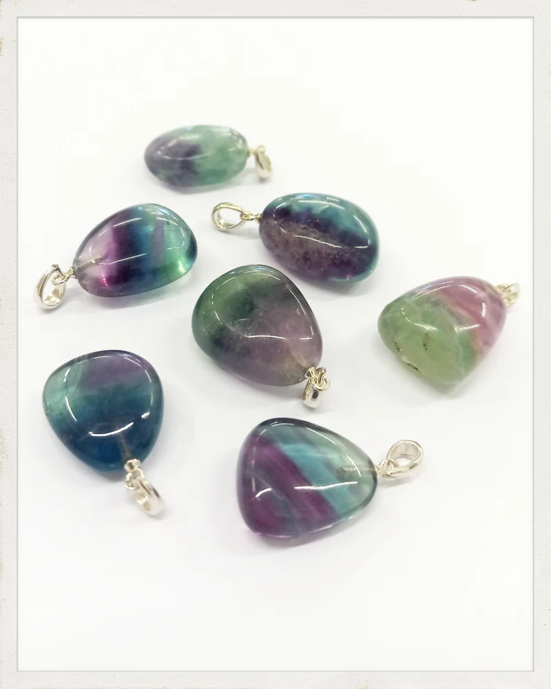 Colgante de fluorita y plata