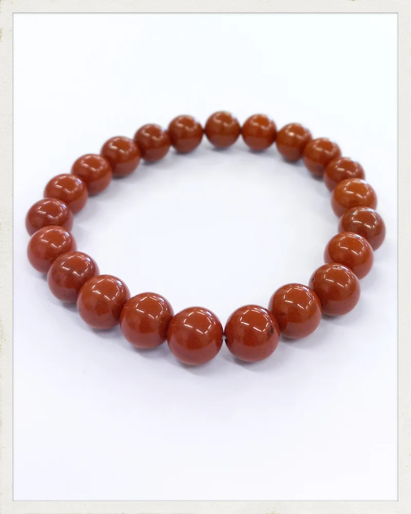 Pulsera de jaspe rojo (Bola de 8 mm.)