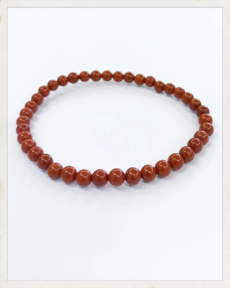 Pulsera de jaspe rojo (Bola de 4 mm.)