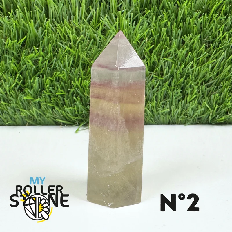 Puntas de piedra de fluorita arcoíris pastel