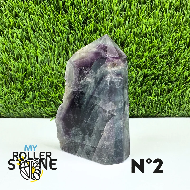 Puntas de piedra rectangulares de fluorita arcoíris