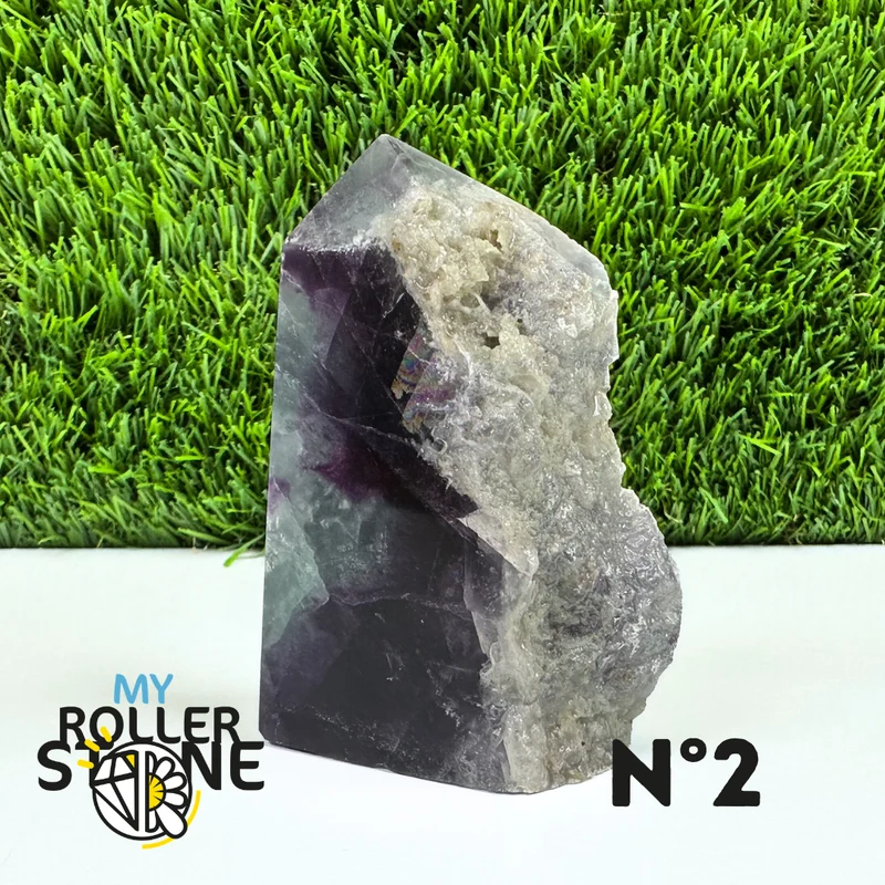 Puntas de piedra rectangulares de fluorita arcoíris