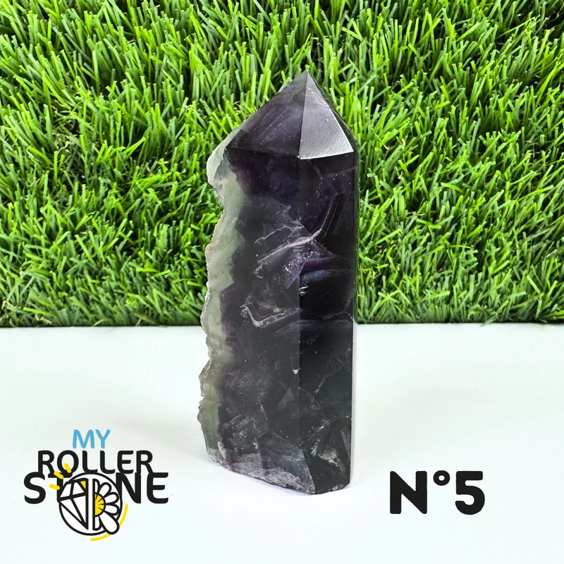 Puntas de piedra rectangulares de fluorita arcoíris
