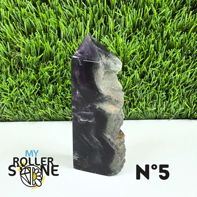 Puntas de piedra rectangulares de fluorita arcoíris