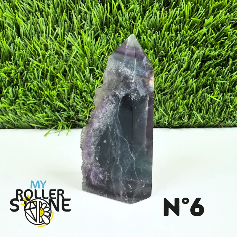 Puntas de piedra rectangulares de fluorita arcoíris