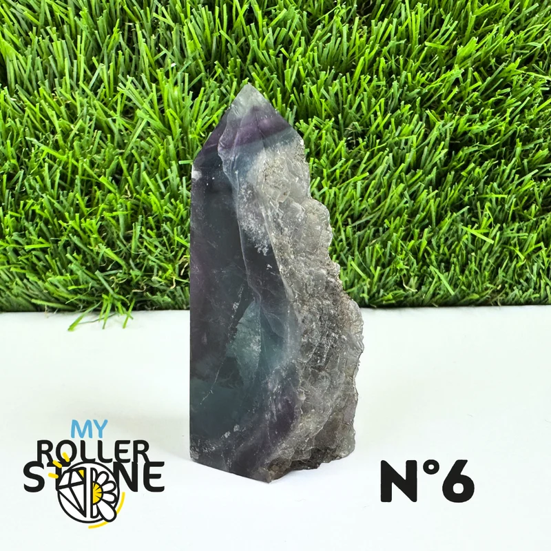Puntas de piedra rectangulares de fluorita arcoíris
