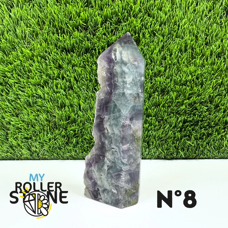Puntas de piedra rectangulares de fluorita arcoíris