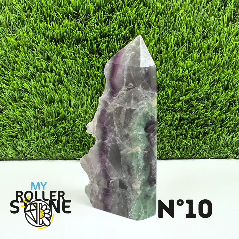 Puntas de piedra rectangulares de fluorita arcoíris