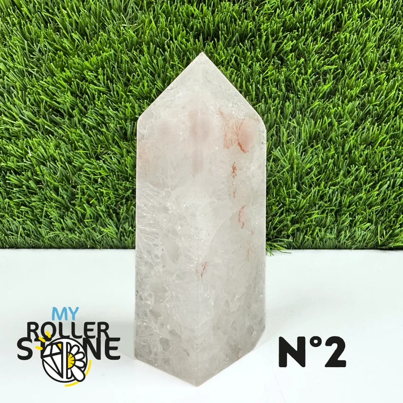 Piedra puntiaguda rectangular con flor de ágata