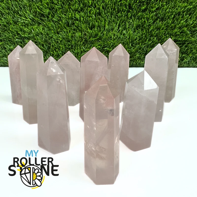 Puntas de piedra de cuarzo rosa