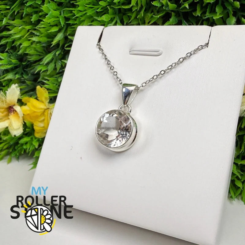 Colgante de cristal de roca en plata de ley 925 – CRYR1756